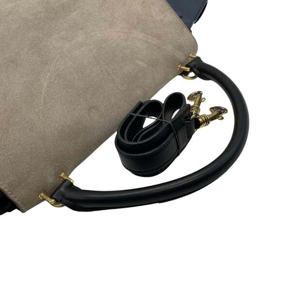 CELINE Trapeze Leather Suede Handbag Shoulder Bag Navy Gray Women's B4 - Picture 13 of 16